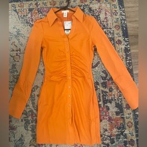 NWT H&M orange button up dress